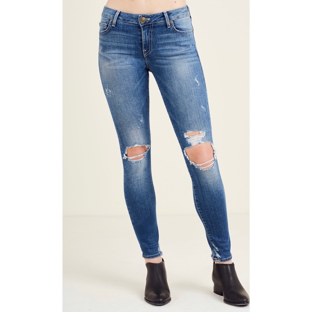 True Religion Halle Mid Rose Super Skinny Jeans